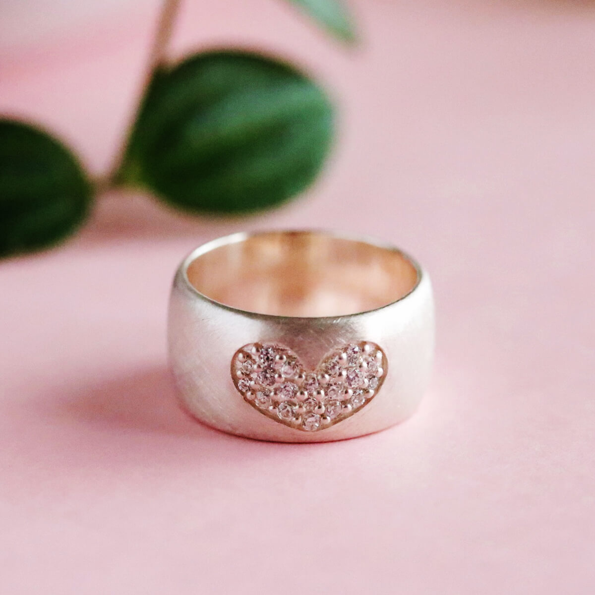 Heart Pave Ring